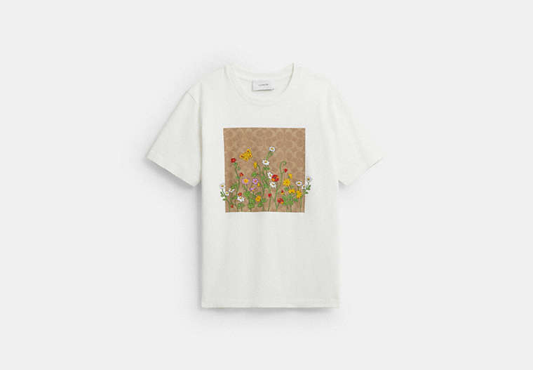 Floral Signature Square Classic T-Shirt In Organic Cotton