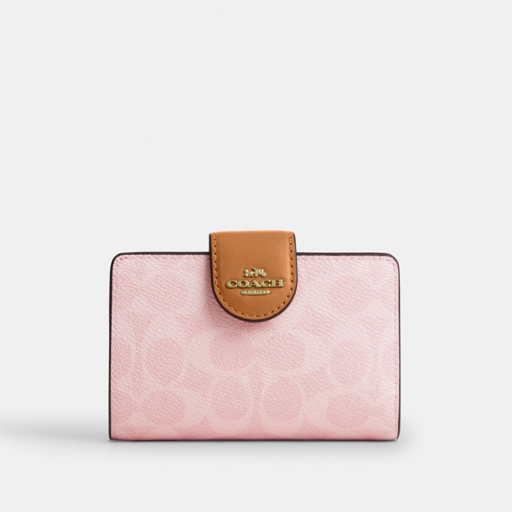 Medium Corner Zip Wallet With Gingham Print
