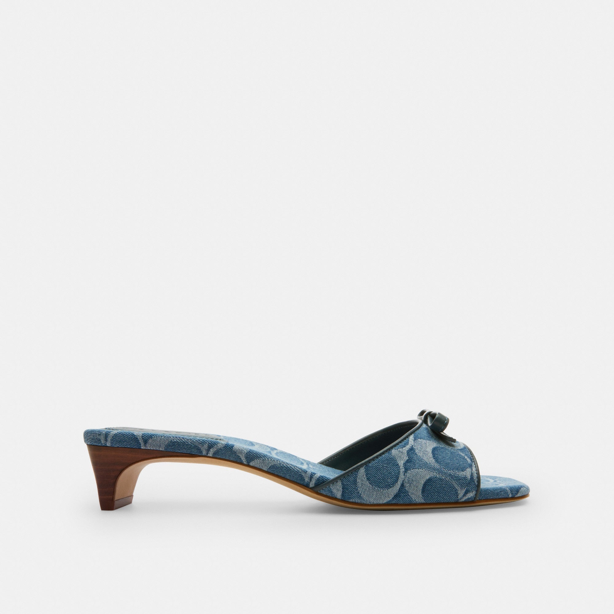 Bow Kitten Heel Sandal In Signature Jacquard