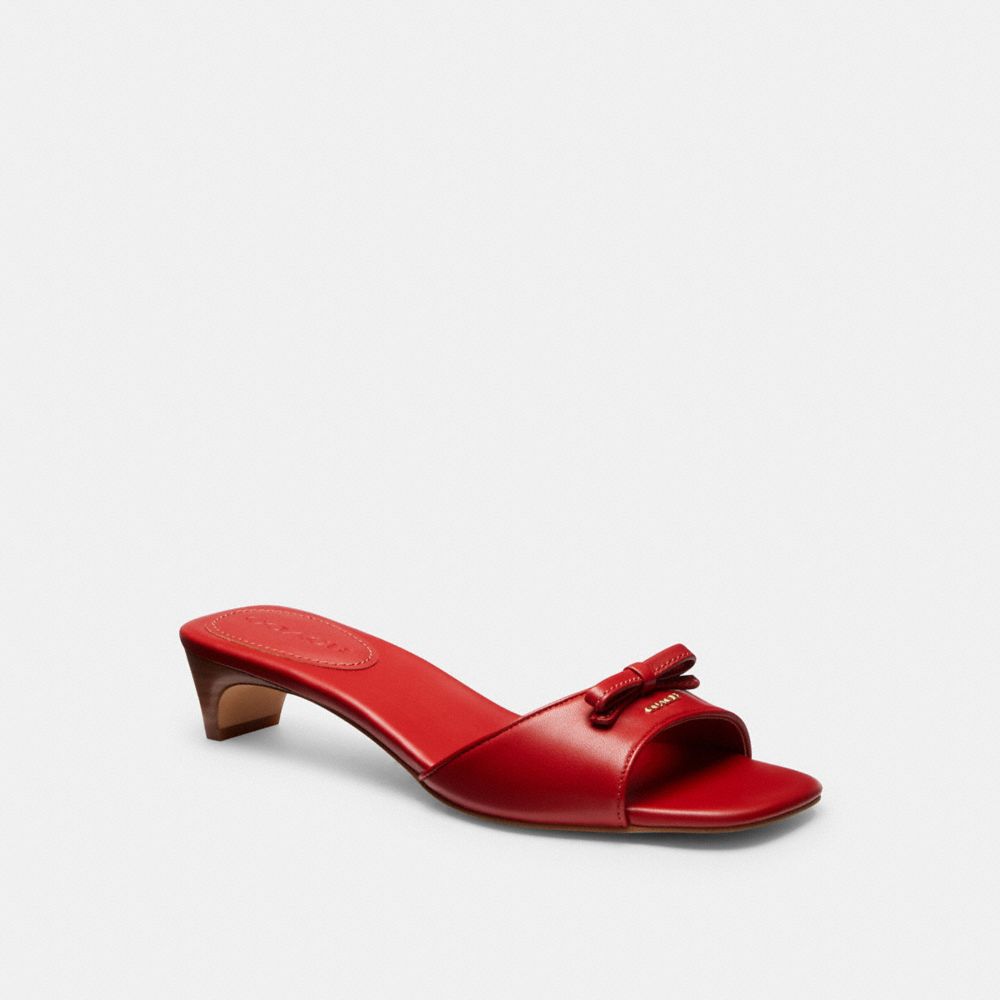Bow Kitten Heel Sandal In Loved Denim