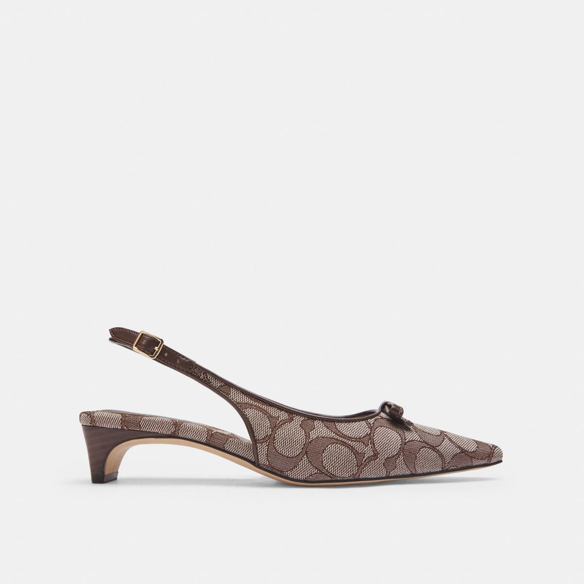 Bow Slingback Heel In Signature Jacquard