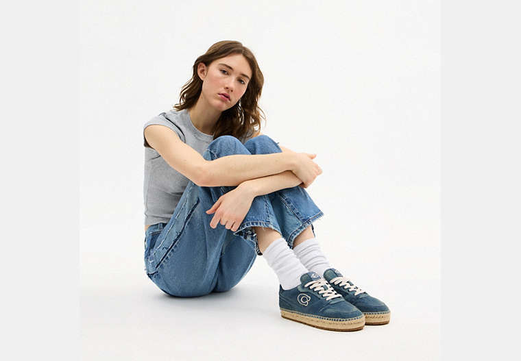 Soho Espadrille Sneaker In Loved Denim