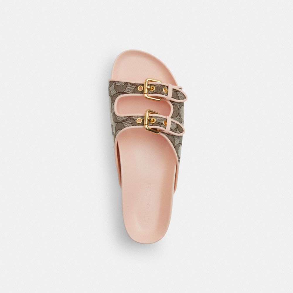 Two Band Buckle Sandal In Signature Jacquard
