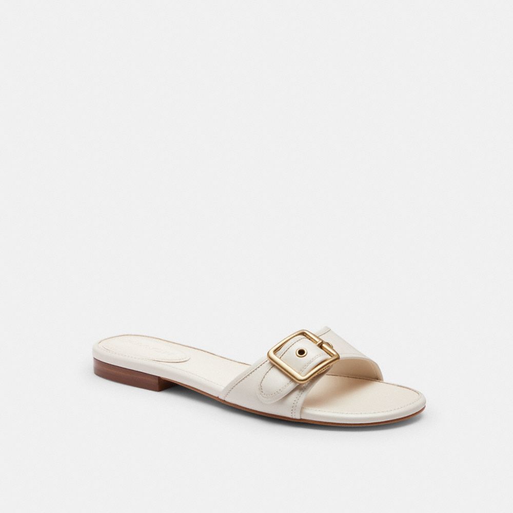 Margot Flat Sandal In Crystal Signature Denim