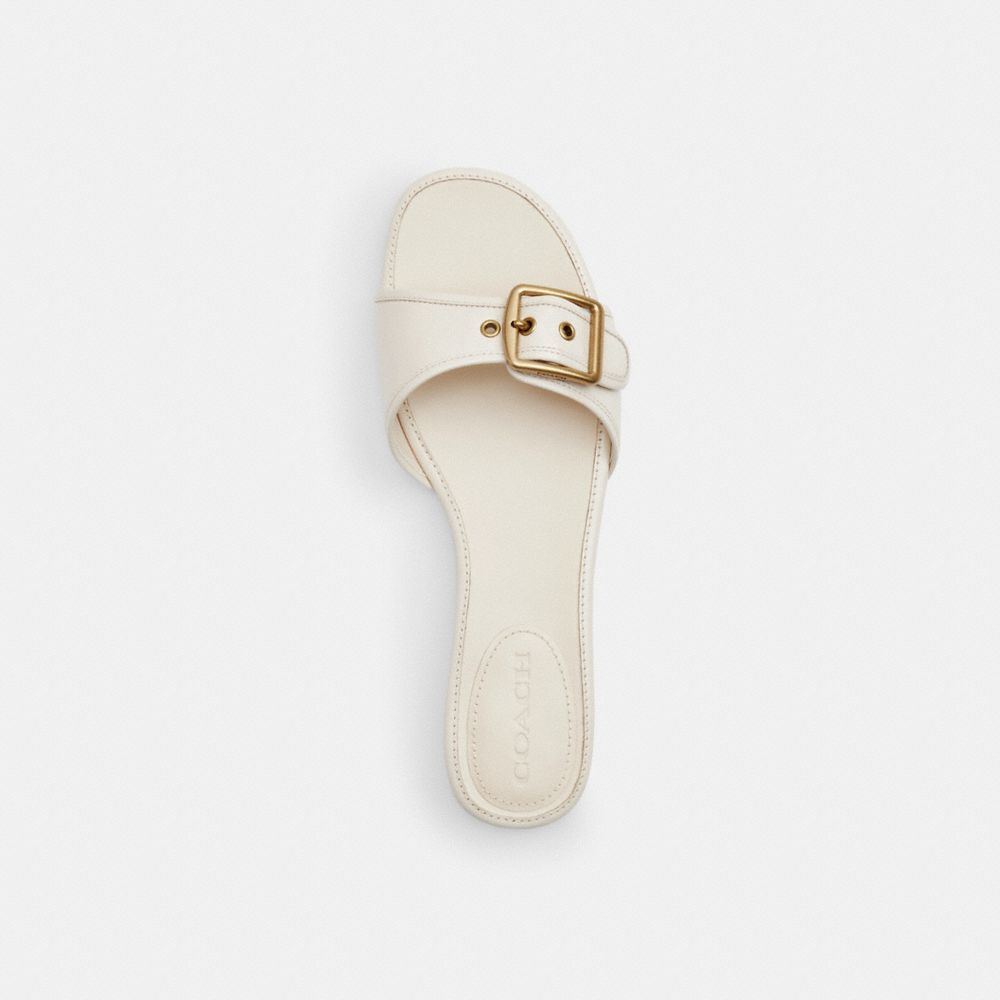 Margot Flat Sandal In Crystal Signature Denim