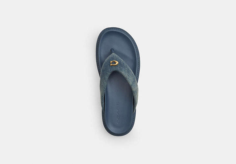 Brynn Thong Sandal In Loved Denim