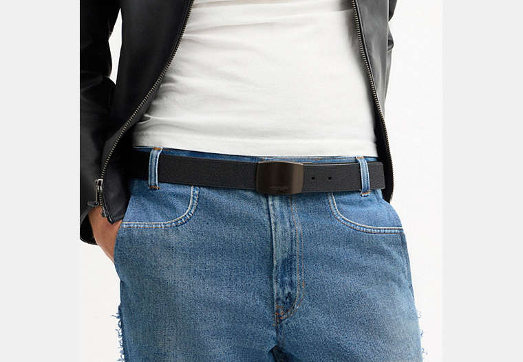 Boxed Plaque And Harness Buckle Cut-To-Size Reversible Belt, 38 Mm