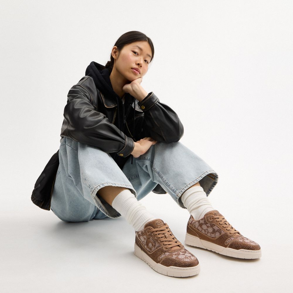 Soho Sneaker In Crystal Signature Jacquard