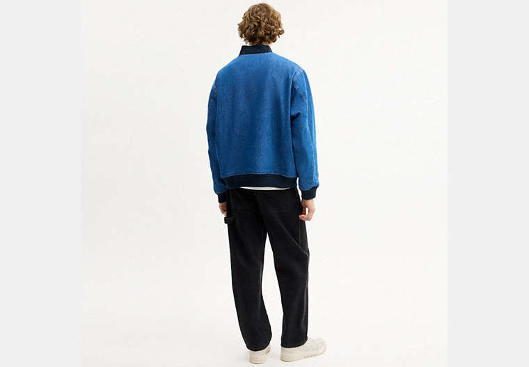 Denim Varsity Jacket In Organic Cotton