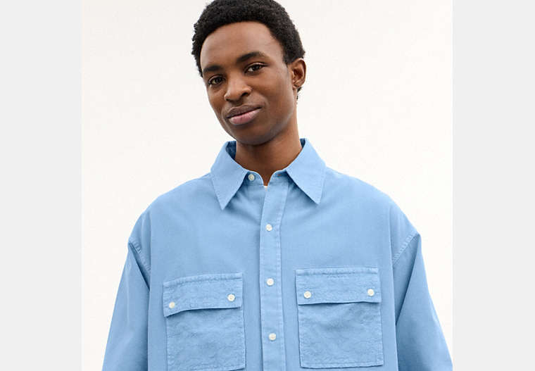 Long Sleeve Canvas Shirt In Organic Cotton