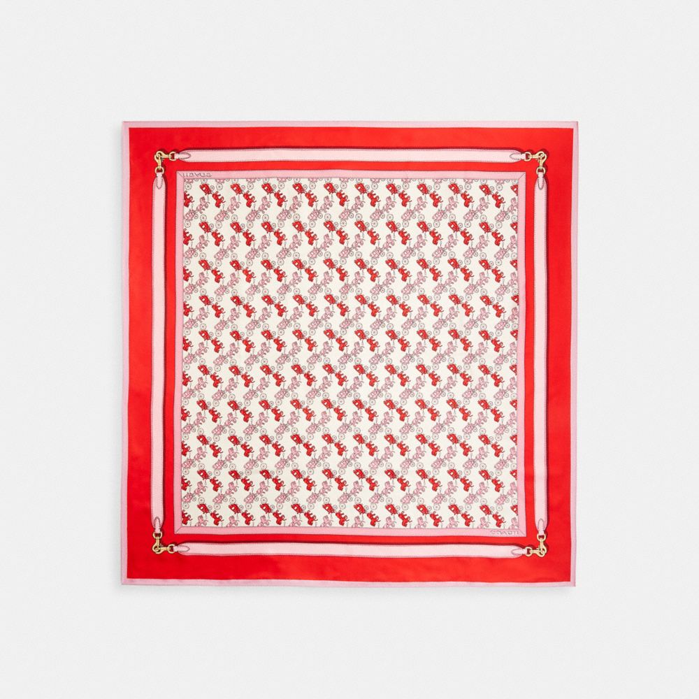 Iconic Motifs Print Silk Square Scarf