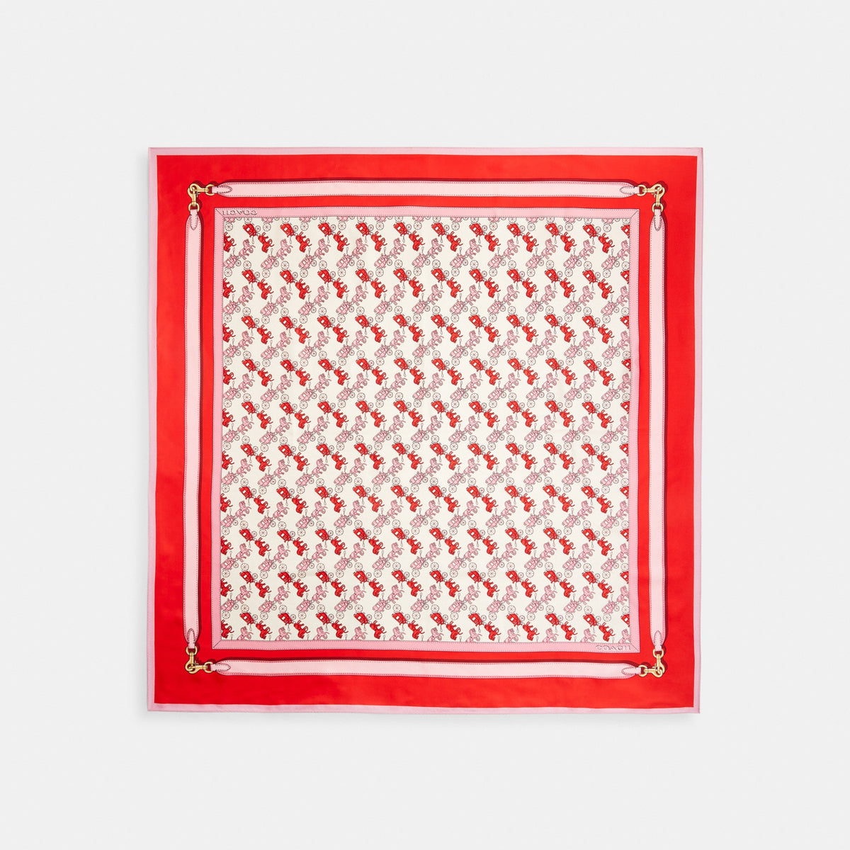 Iconic Motifs Print Silk Square Scarf