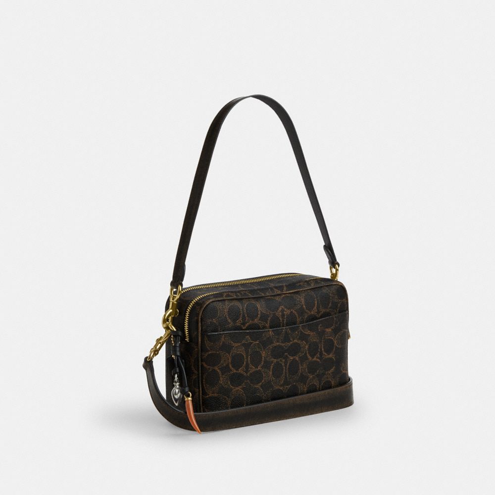 Carey Crossbody Bag In Loved Signature Canvas With Charms