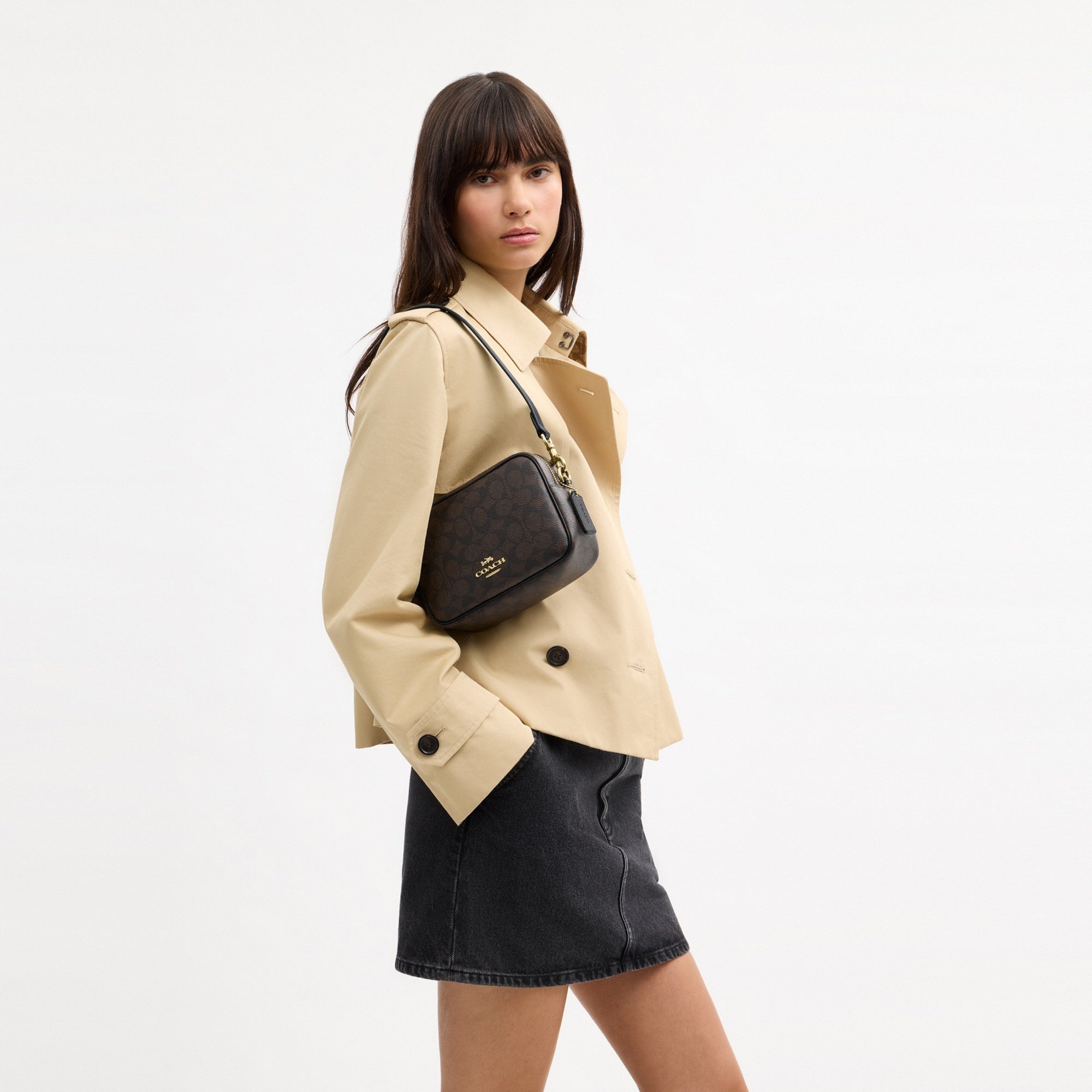 Mini Carey Crossbody Bag In Signature Canvas