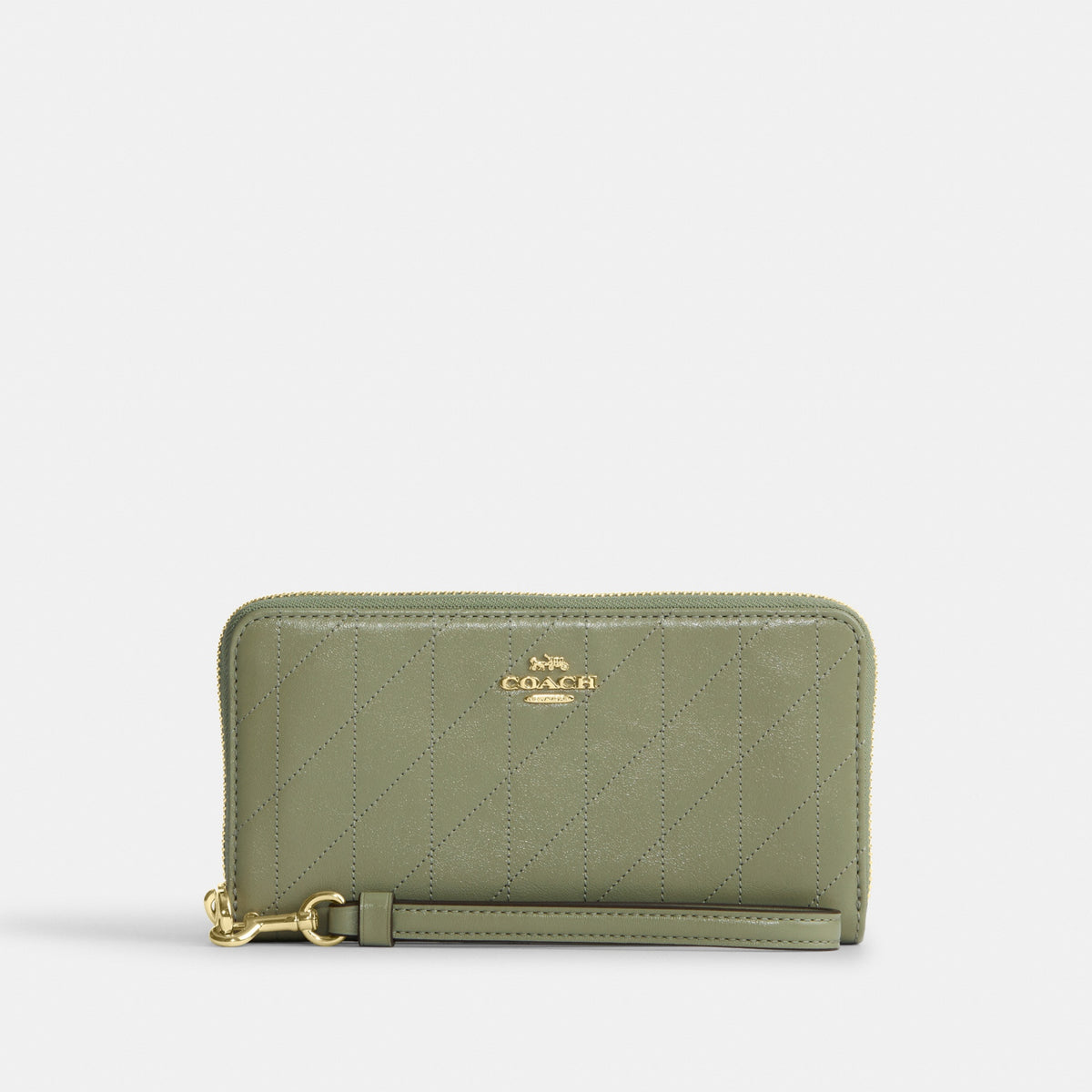 Long Zip Around Wallet With Quilting