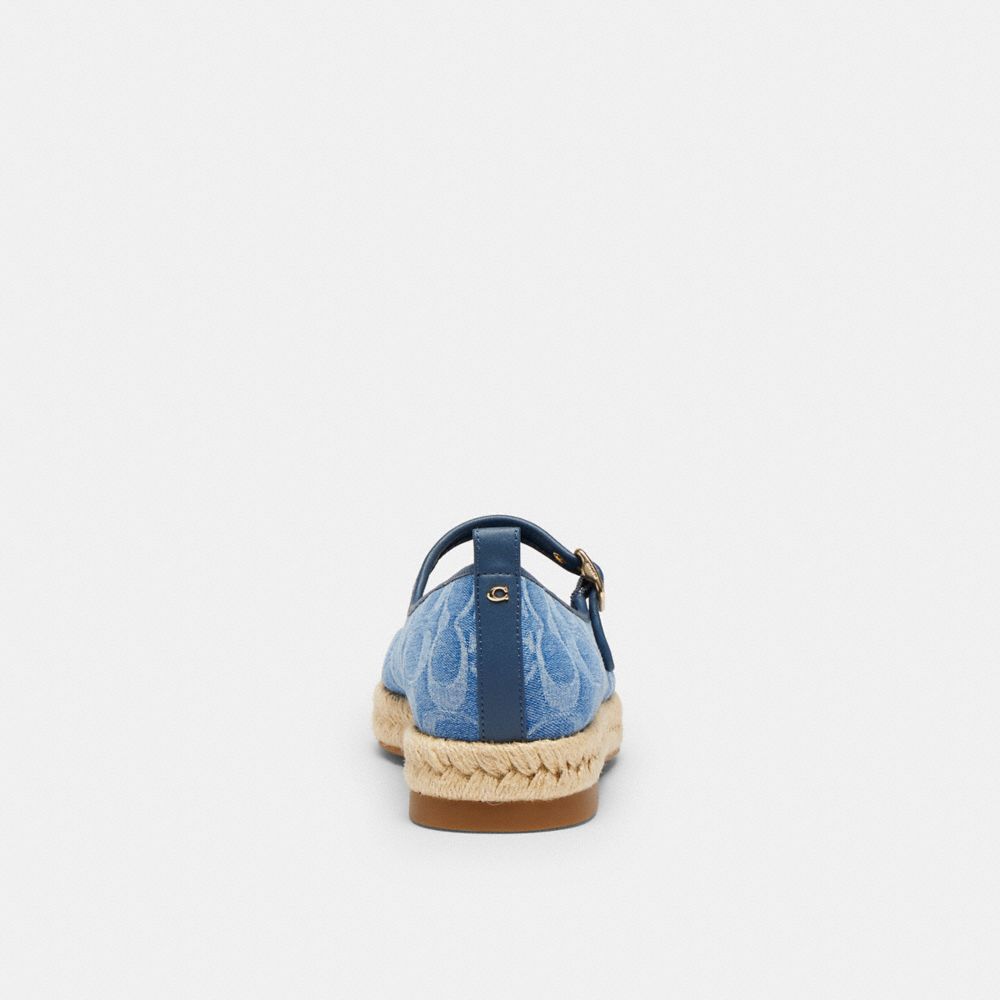 Mary Jane Espadrille In Signature Denim