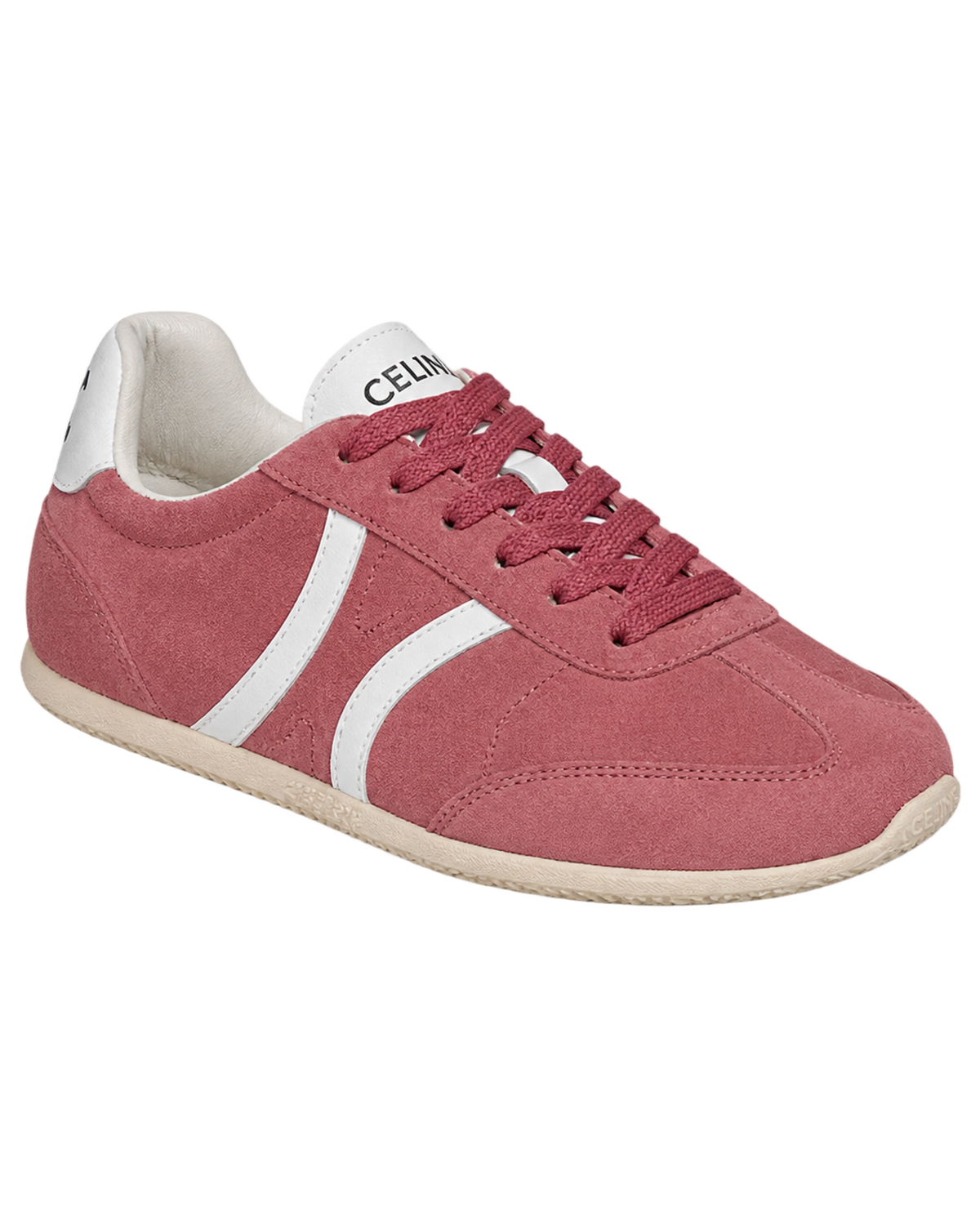 CELINE Jogger Low lace-up sneaker with Triomphe in suede and calfskin