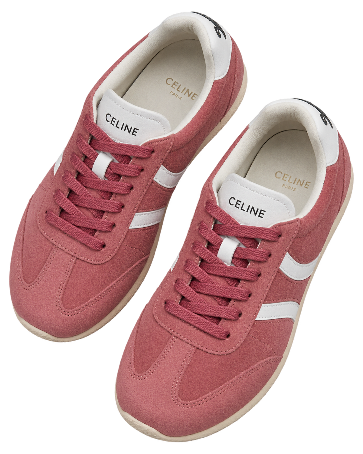 CELINE Jogger Low lace-up sneaker with Triomphe in suede and calfskin