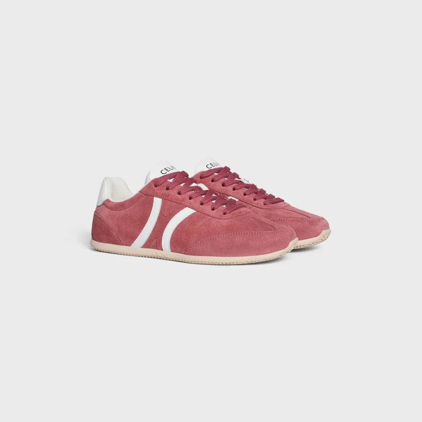 CELINE Jogger Low lace-up sneaker with Triomphe in suede and calfskin