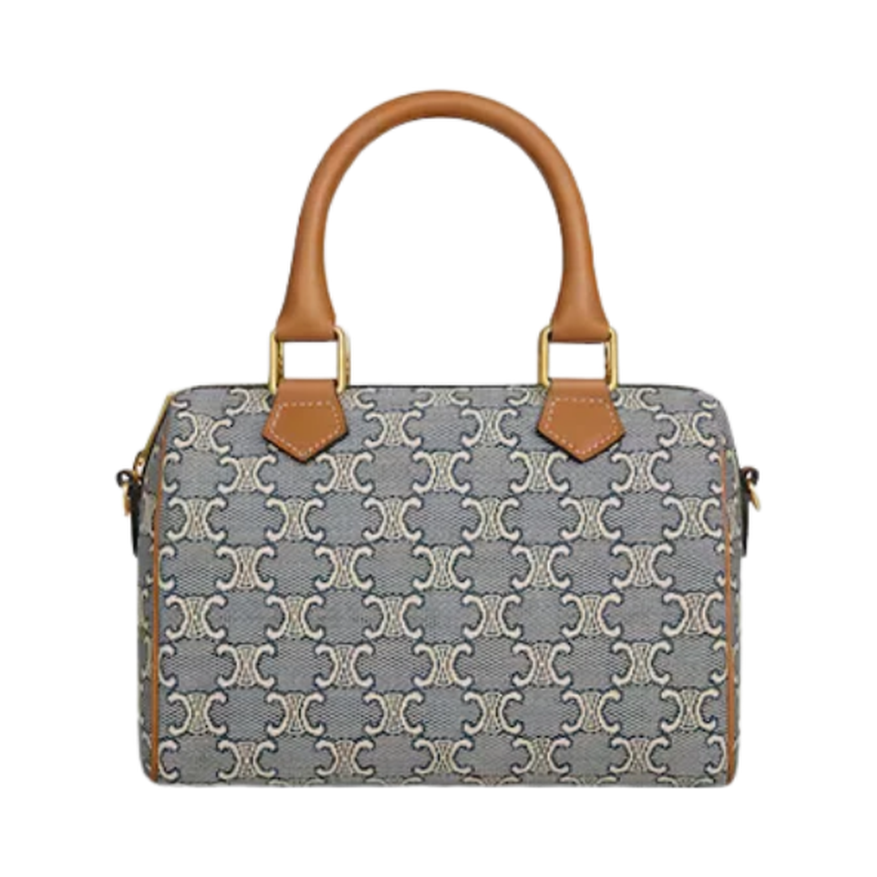 CELINE SMALL BOSTON IN TRIOMPHE JACQUARD AND CALFSKIN