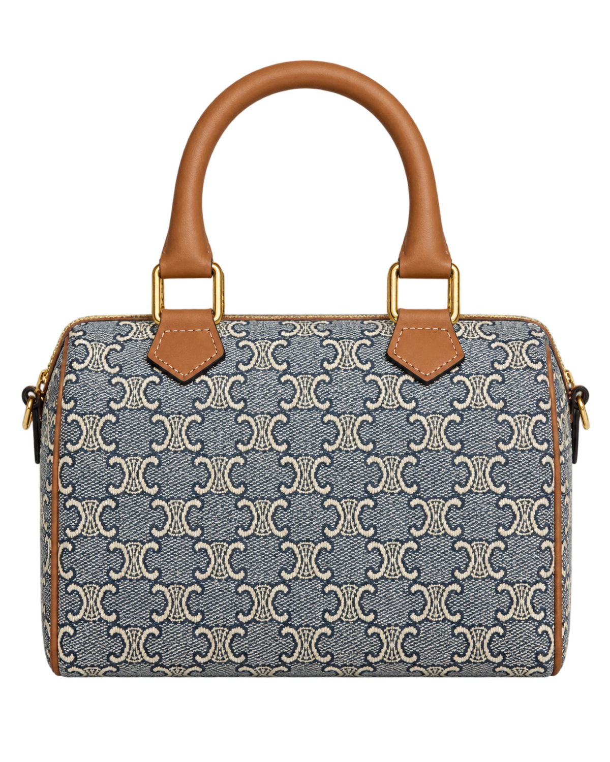 CELINE SMALL BOSTON IN TRIOMPHE JACQUARD AND CALFSKIN