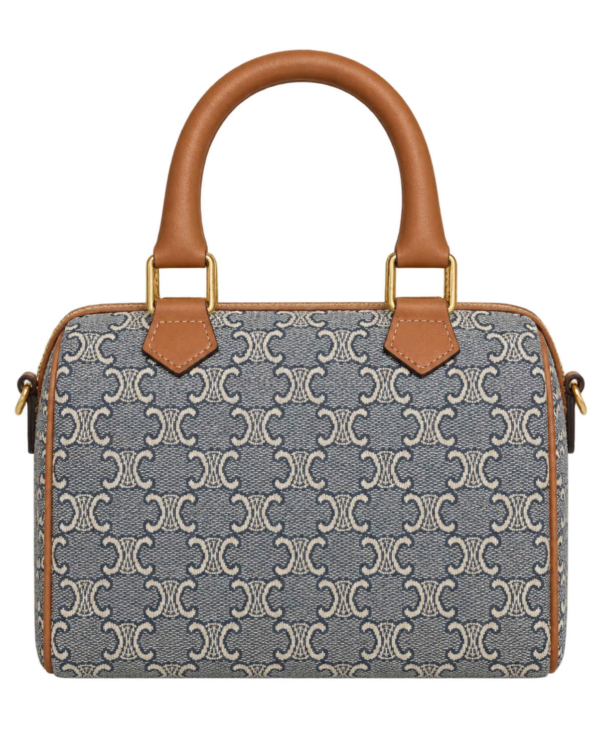 CELINE SMALL BOSTON IN TRIOMPHE JACQUARD AND CALFSKIN