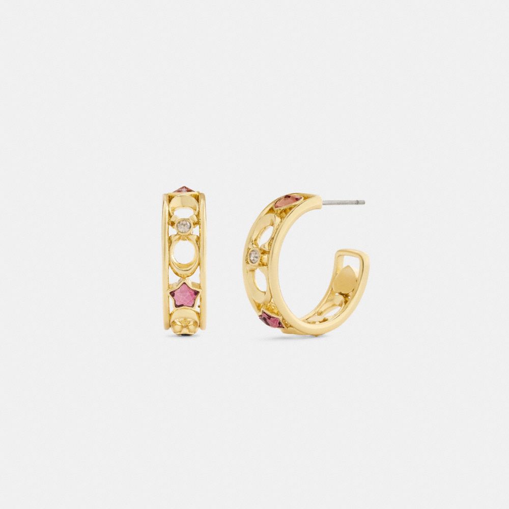 Stars And Hearts Hoop Earrings