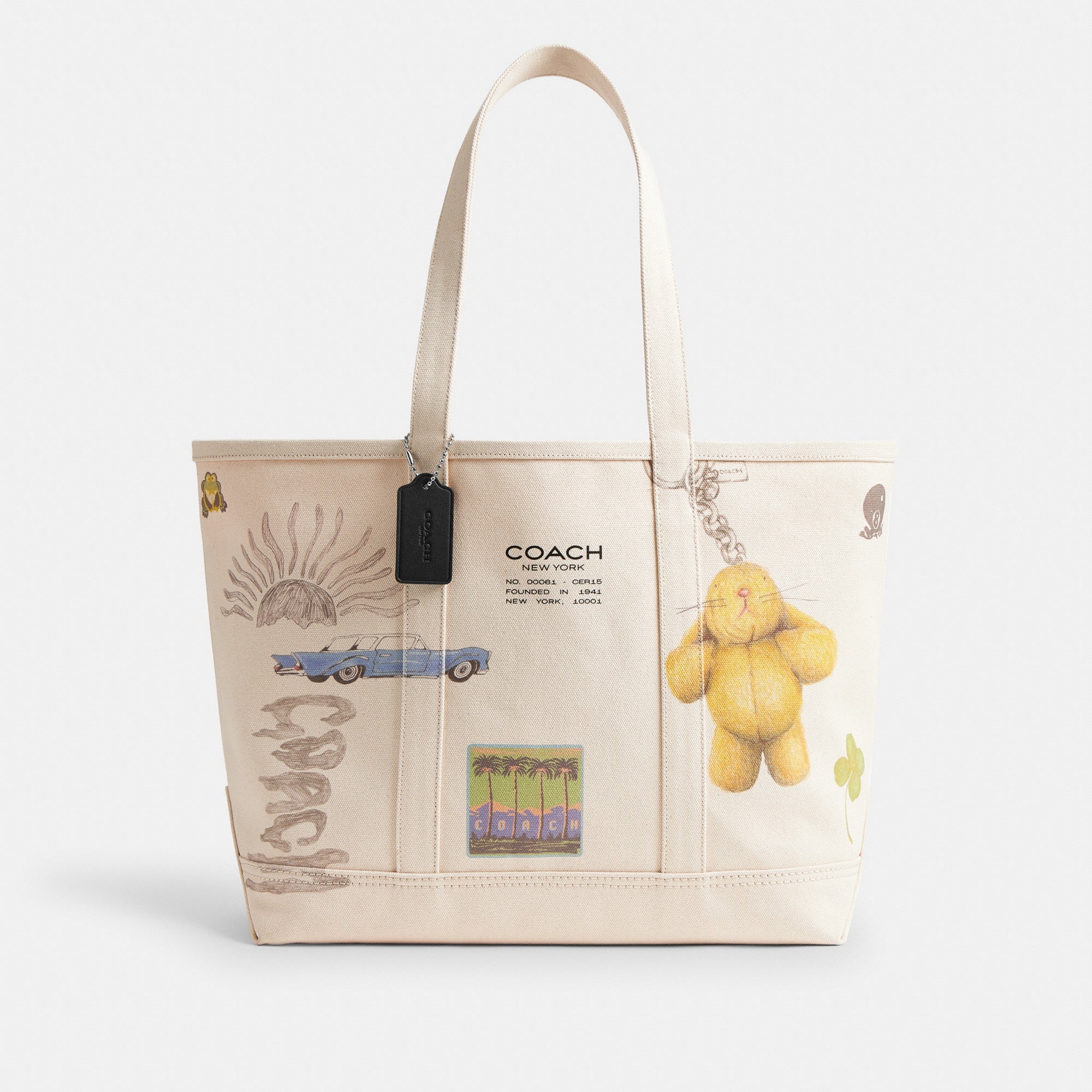 Utility Tote With Sketch Print