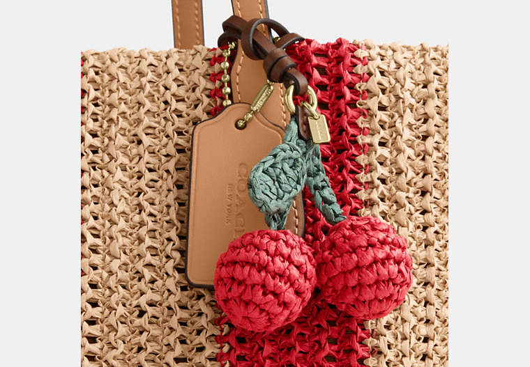 City Tote Bag With Stripes And Charm