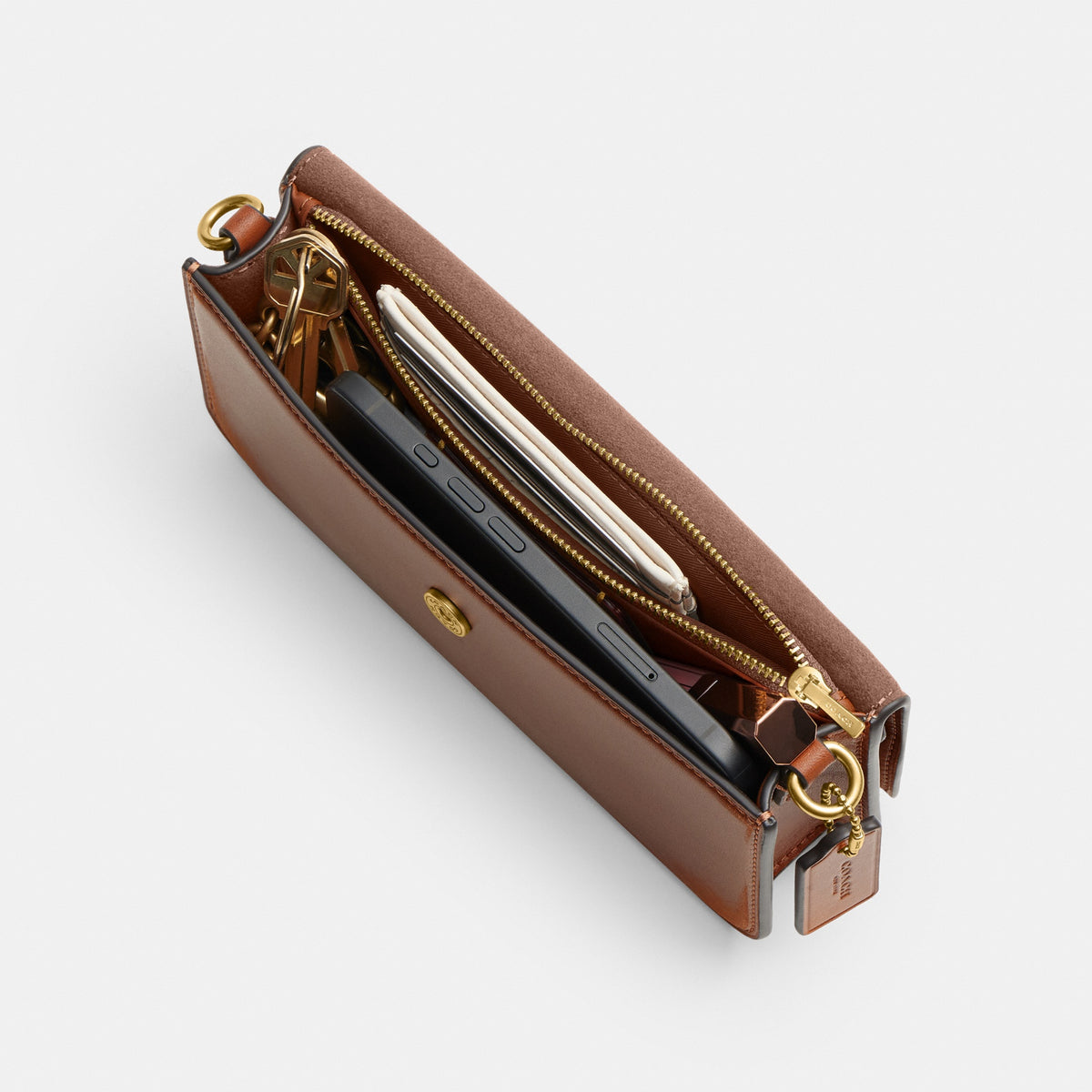 New York Elora Top Handle Crossbody Bag In Loved Leather