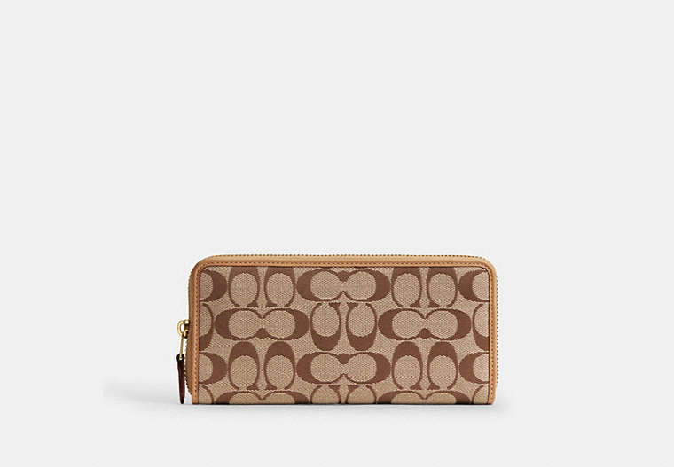 Essential Slim Accordion Zip Wallet In Signature Jacquard