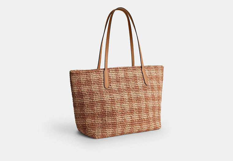 City Tote Bag With Gingham Print