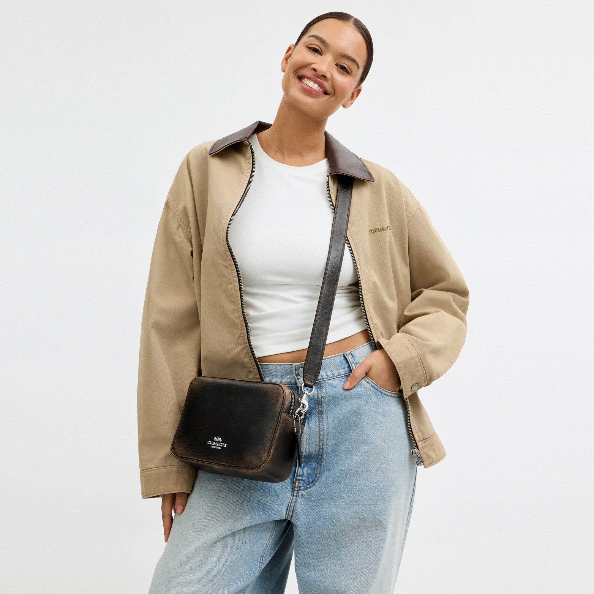 Carey Crossbody Bag In Loved Leather