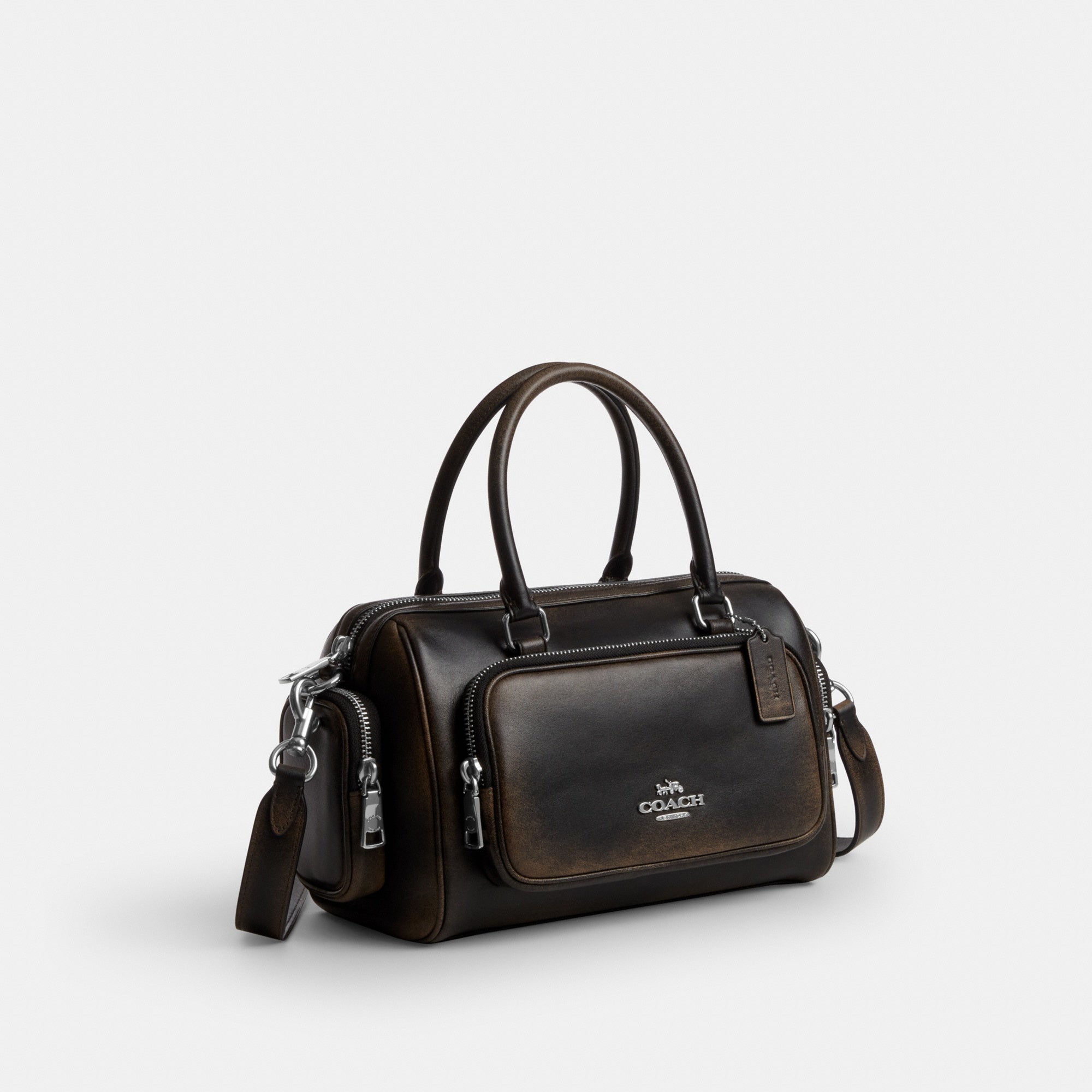 Rowan Satchel Bag With Pockets In Loved Leather