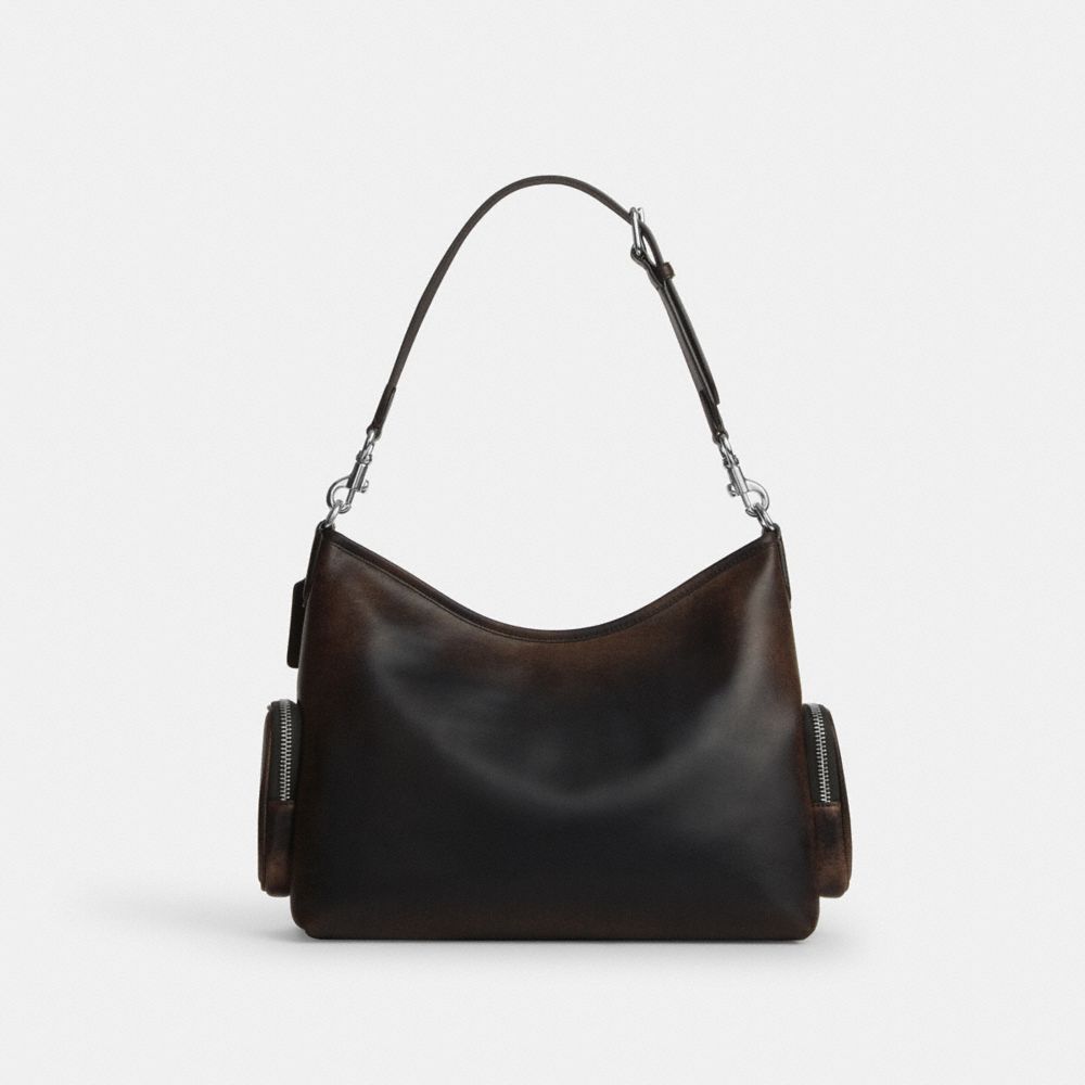 Laurel Shoulder Bag With Pockets In Loved Leather