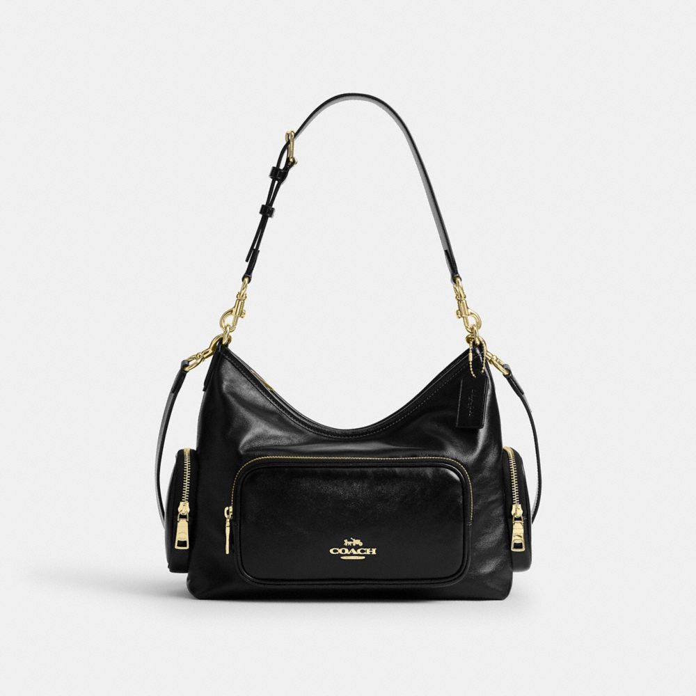 Laurel Shoulder Bag With Pockets In Loved Leather