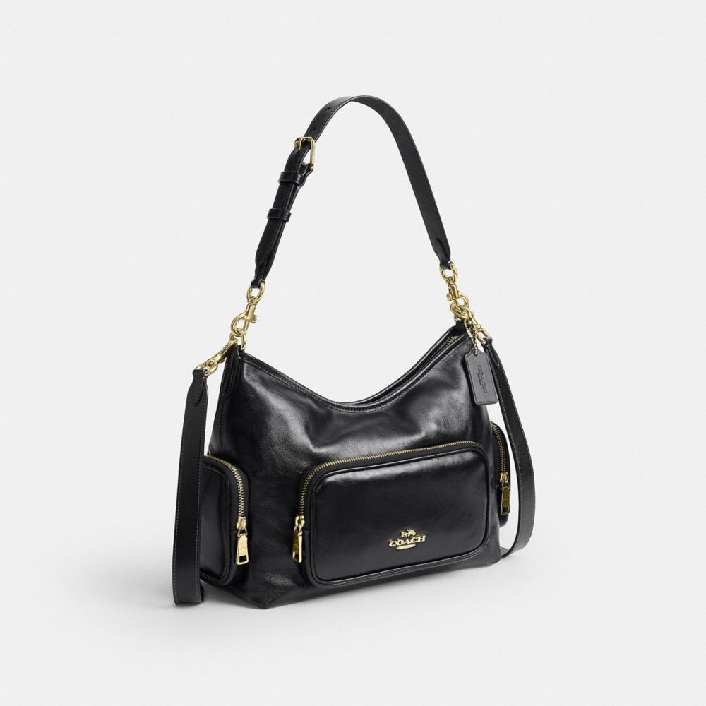 Laurel Shoulder Bag With Pockets In Loved Leather