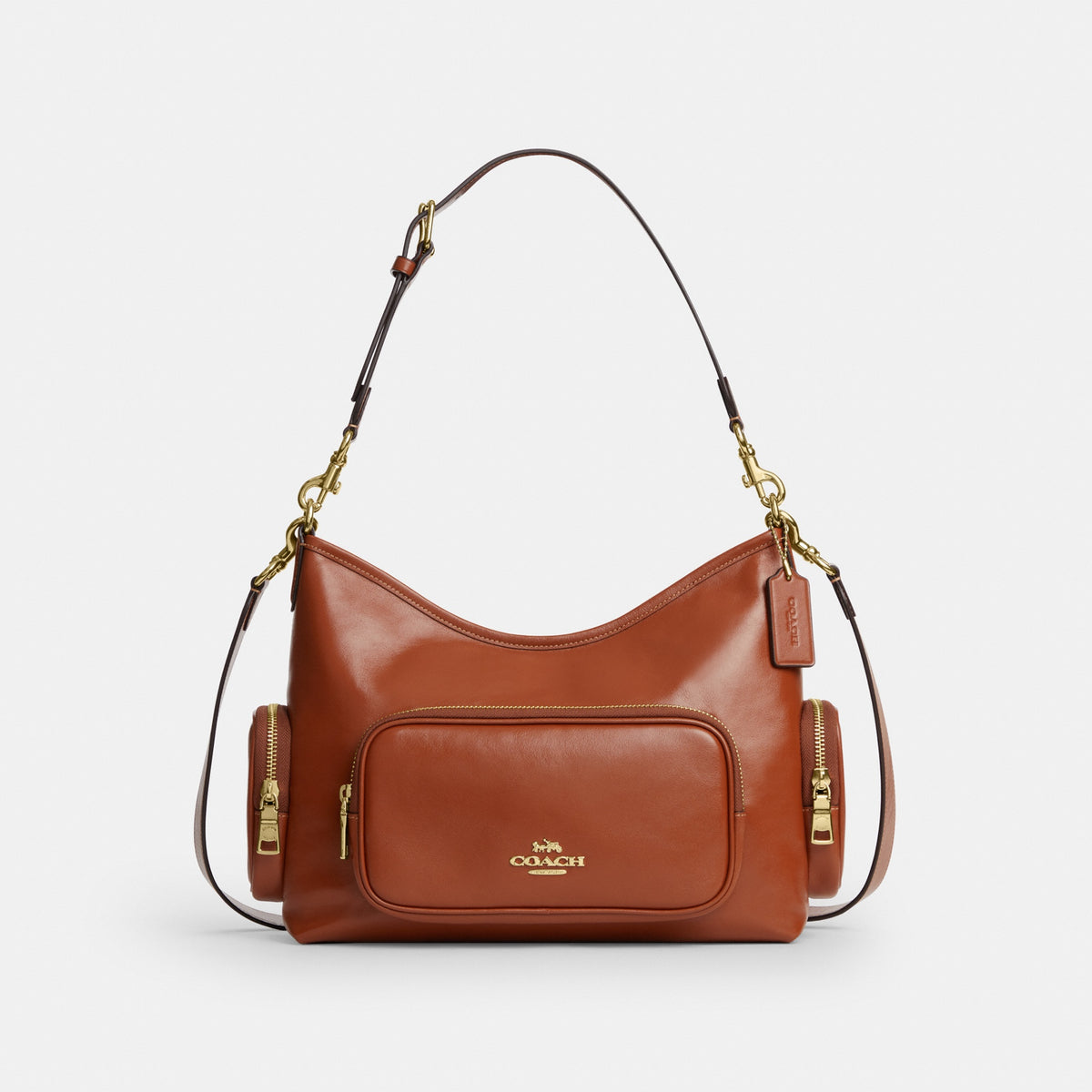Laurel Shoulder Bag With Pockets In Loved Leather