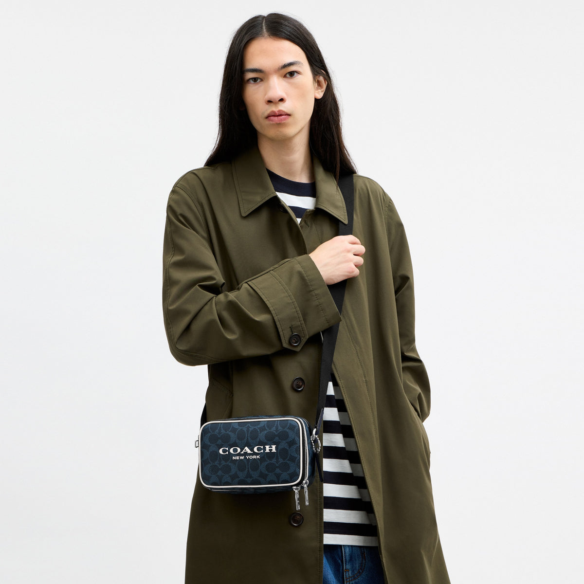 Colton Crossbody Bag 19 In Signature Canvas With Coach Graphic