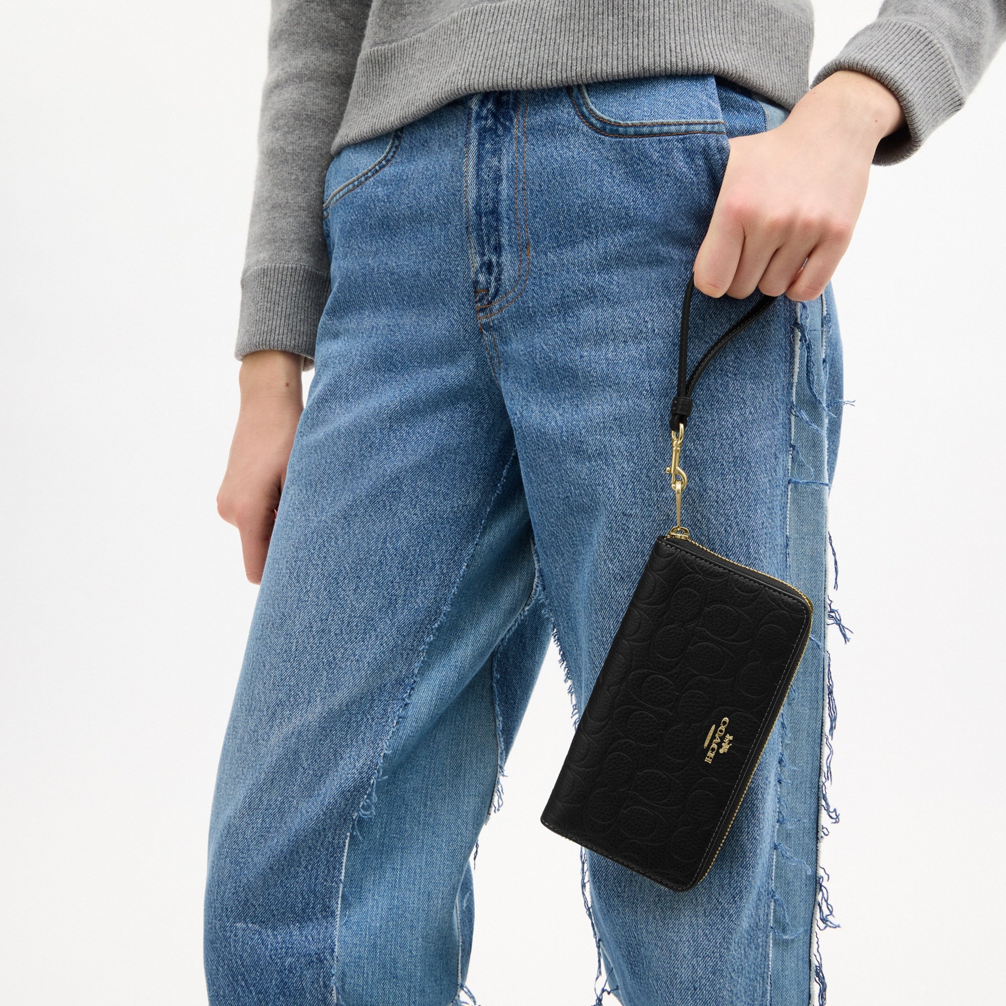 Long Zip Around Wallet In Signature Leather