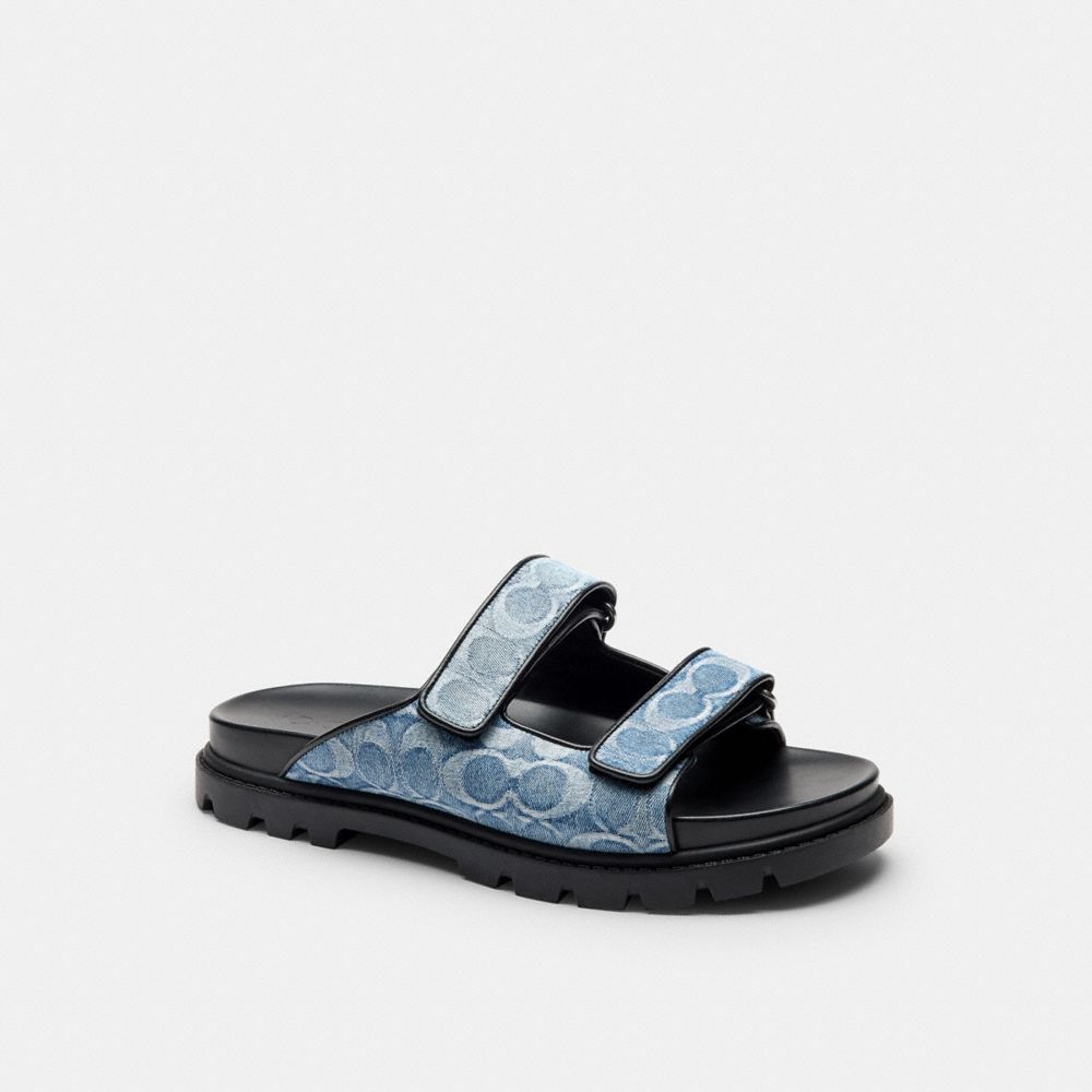 Double Banded Sandal In Signature Denim