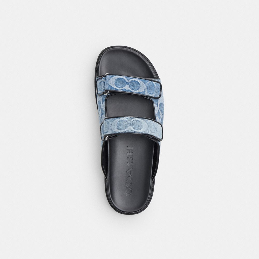 Double Banded Sandal In Signature Denim