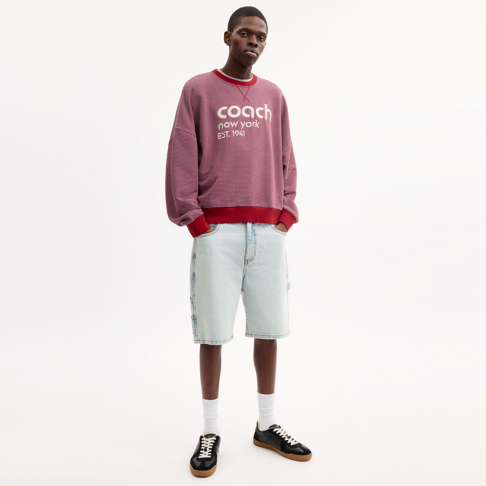 Striped Crewneck Sweatshirt In Organic Cotton