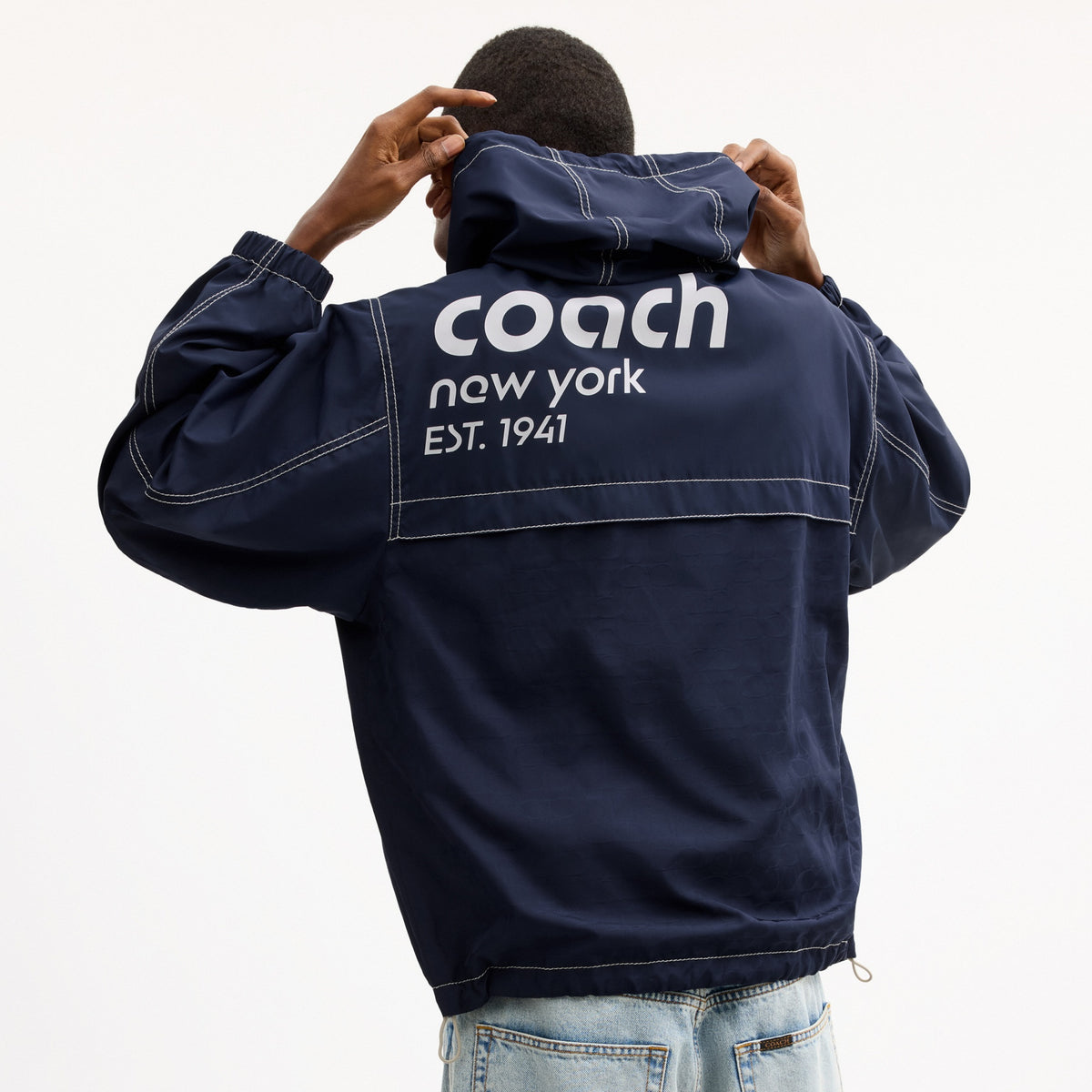 Half Zip Windbreaker In Recycled Polyester