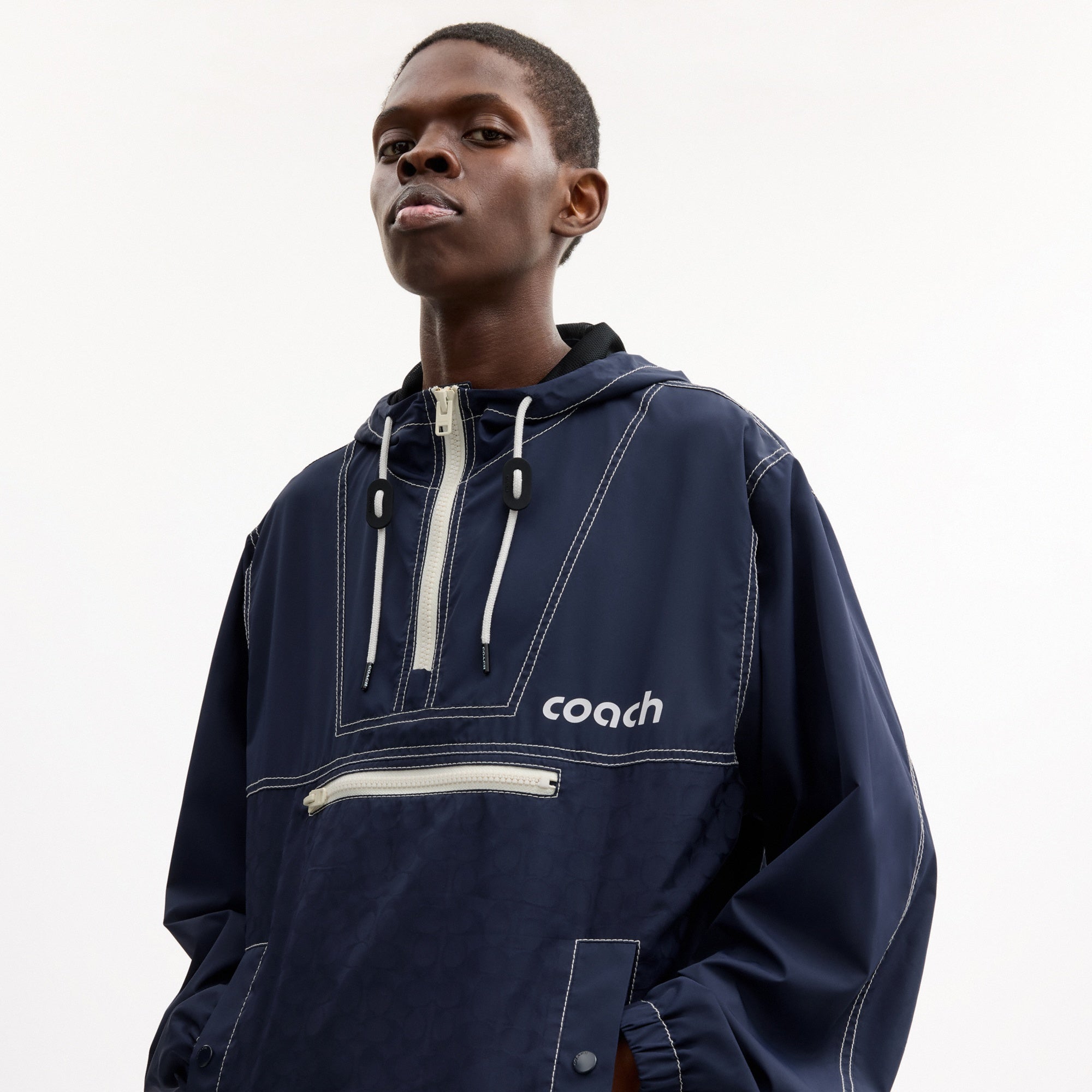 Half Zip Windbreaker In Recycled Polyester
