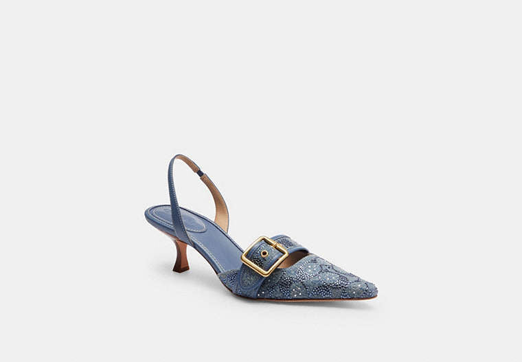 Margot Slingback In Crystal Signature Denim