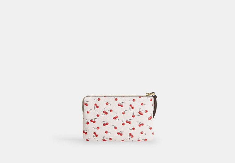 Corner Zip Wristlet With Cherry Print