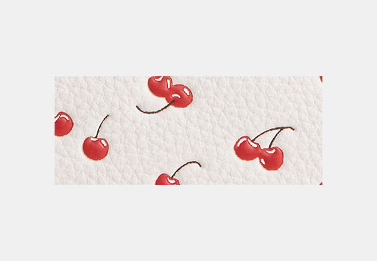 Corner Zip Wristlet With Cherry Print