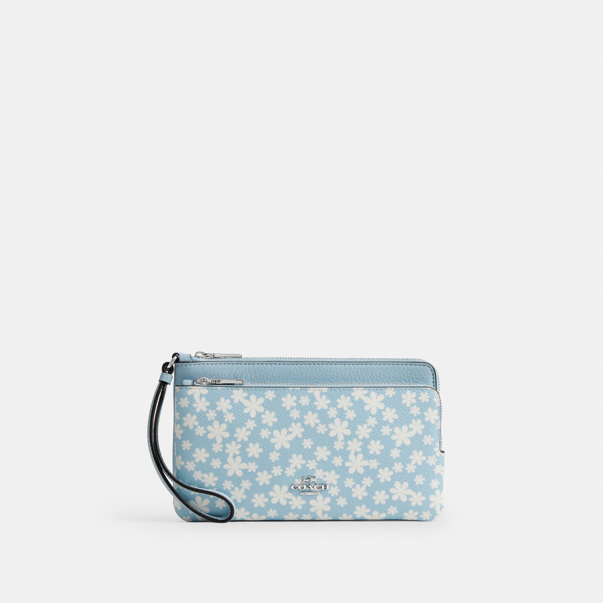 Double Zip Wristlet With Floral Print