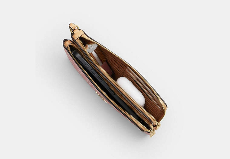 Double Zip Wristlet With Floral Print